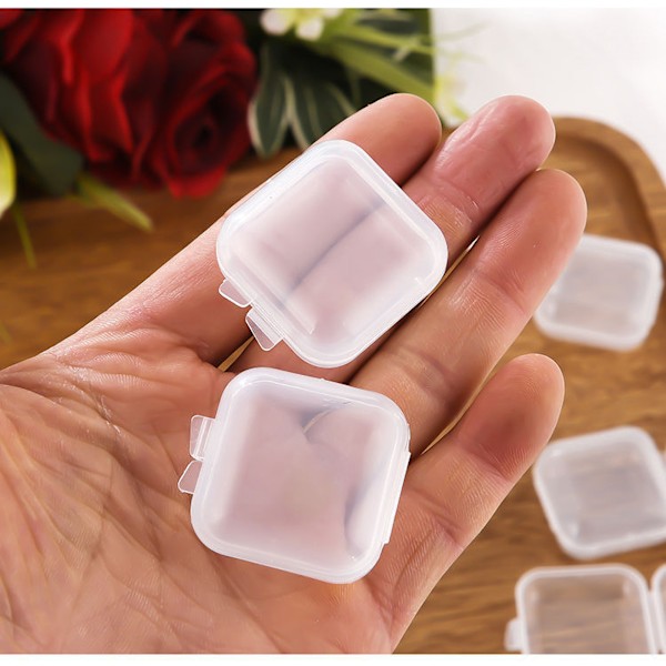 Liten genomskinlig låda Transparent Robust Hållbar PP blank yta Bred applikation Pärlalåda för smycken Piller Öronpropp