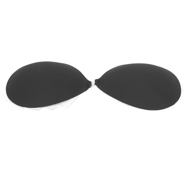 Kvinnor självhäftande BH Axelbandslös Push Up Silikon Snap Fastener 3D Sidobröstlyft Sticky BH Svart C