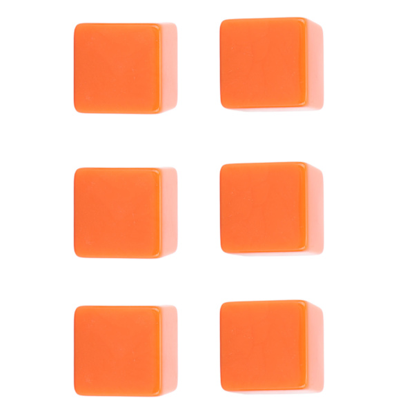 6ST Tomme terninger Kuber DIY Ufullstendige terningblokker Undervisningspartipuslespill 6-sidige terninger Plastkuber Oransje