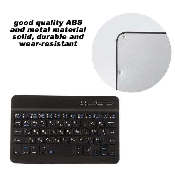 Ultratunt 7-tommers oppladbart trådløst Bluetooth-tastatur for Android, Windows og iOS
