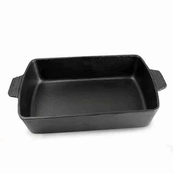 Stor rektangulær støpejernspanne for grillet fisk, ubelagt ovnsform, kommersiell restaurant 33cm
