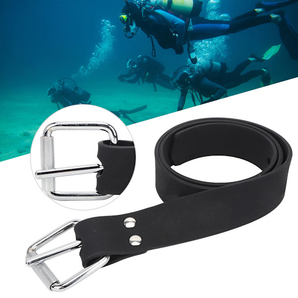 Silikon dykkevektbelte med hurtigspenne i rustfritt stål for fridykking, undervannsdykking, snorkling, spydrfiske 1,3M