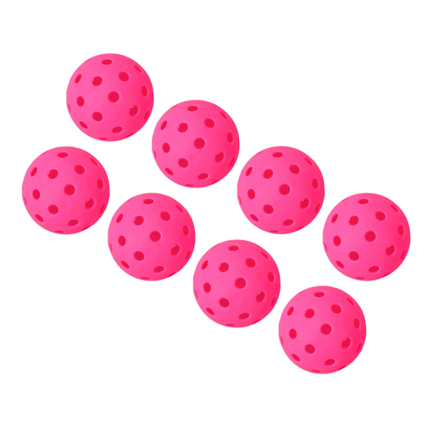 12ST 74mm 40 hål pickleballs PE plast hög elasticitet pickleball utomhus hål bollar rosa