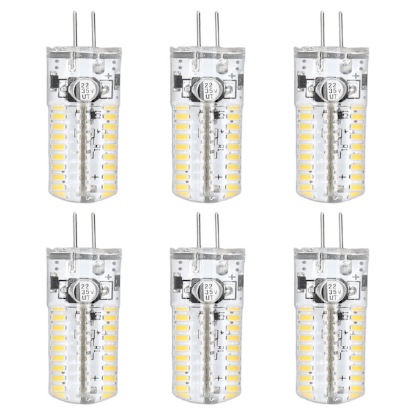 6 st G4 LED-lampor Bi Pin Base-glödlampor 5W LED-majslampor för landskapsbelysning Hembelysning Varmvit 2700-3000K