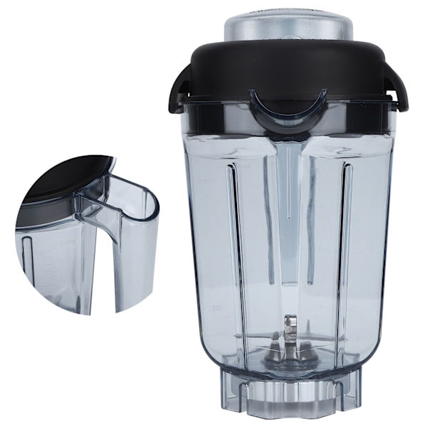 Transparent matmixerbehållare med byte av bladlock, tillbehör Passar för Vitamix-behållare 32oz