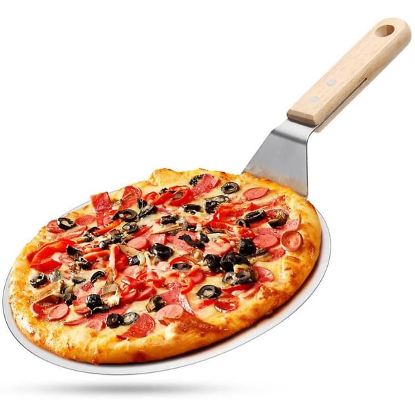 25,5 cm Pizza Peel Pizza Paddle Rustfritt stål Med trehåndtak
