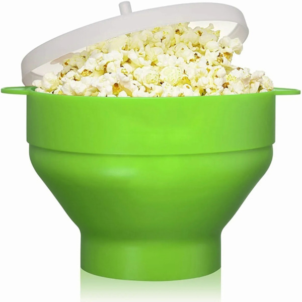 Mikroaaltopopcornkulho silikonilla, taittuva popcornkulho kahvalla