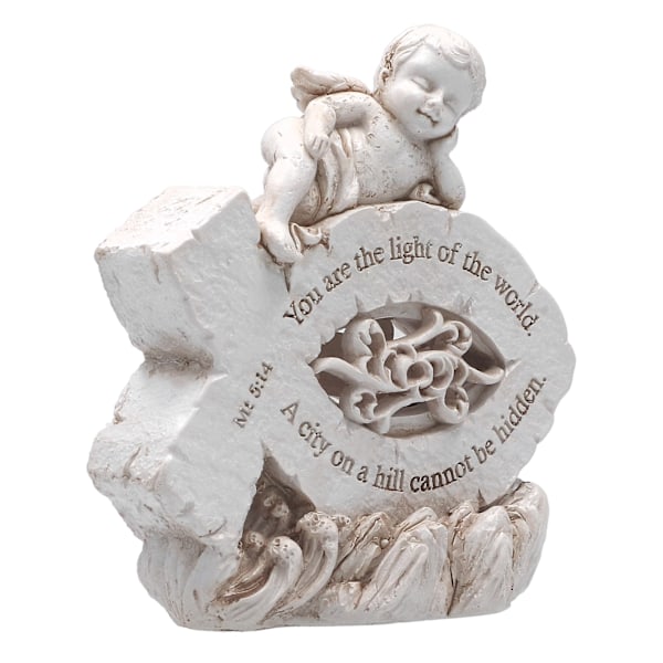 Krybbefigur Smuk Ornament Premium Resin Ideel Gave Robust Holdbar Engel Statue til Hjemmekontor