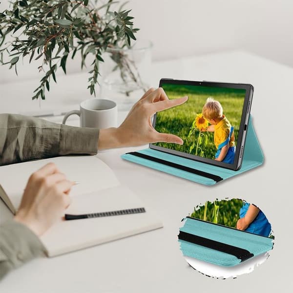Skyddsfodral Kompatibel med Samsung Galaxy Tab A9 Plus / A11 Plus - Skydd med roterbar ställning - Blå Blå