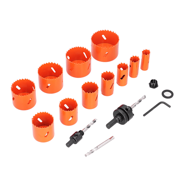 17 st Hålsåg Bi metallskärare Höghastighets stålborr 3/4in till 2‑1/2in Set Kit