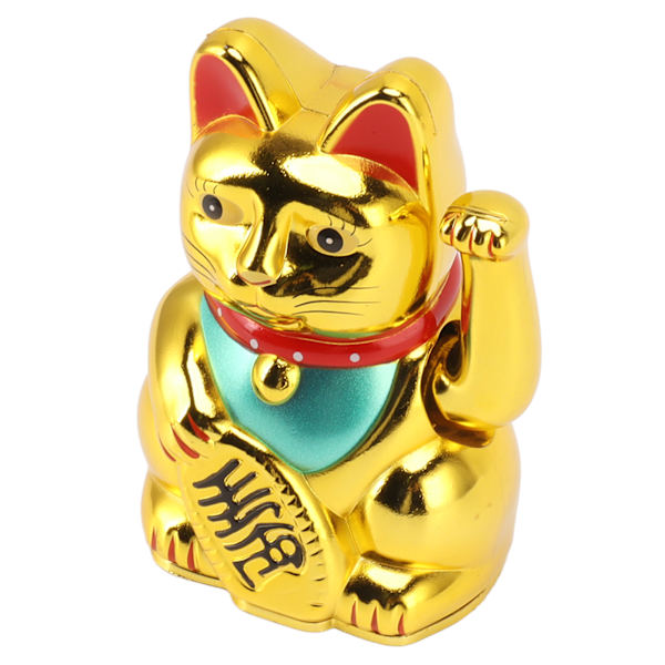4 tommers Lykkekatt Dekor Hånd Vinker Velkommen Katt for Hjem Skrivebord Prydnad Gave Guld