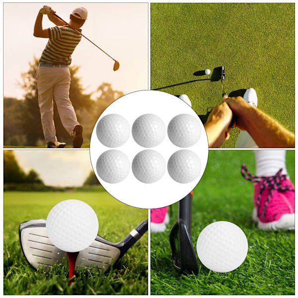 6 kpl Synteettist kumia LED-valaistu golfpallo Valoisa houkutteleva yöharjoitteluun päivällä Oranssit