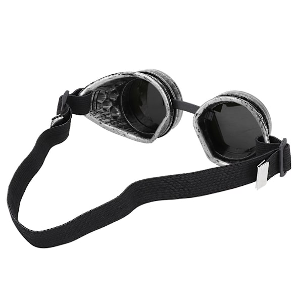 ABS-muoviset steampunk-tyyliset vintage-lasit, kaksinkertaiset aurinkolasit juhliin ja rekvisiitaksi, vintage-hopea