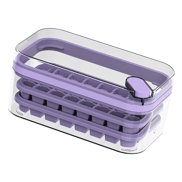 Iskubbricka Dubbellager 64st Ice Maker Box Hem Press Easy Release Ice Frys Förvaringsbox Lila