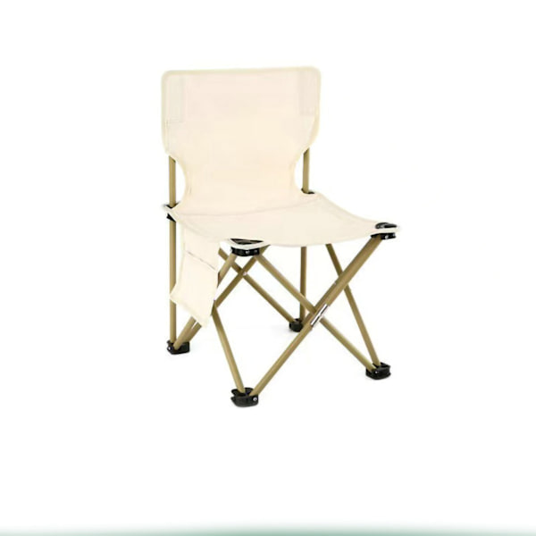 Camping Foldbar Stol Jernrør Oxford Klud Bærbar Udendørs Skammel til Fritid Strand Picnic Beige 39x39x65cm/15.35x15.35x25.59in