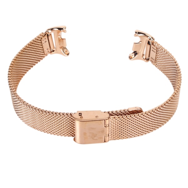 Justerbart klockarmband som andas vikbart spänne Quick Release i rostfritt stål klockband för Mi Band 8 Rose Gold