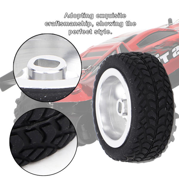 4 kpl RC-auton mallin lisävarusteet Sopii WLtoys 1/28 K989-53 RC alumiinivanteet (hopea)