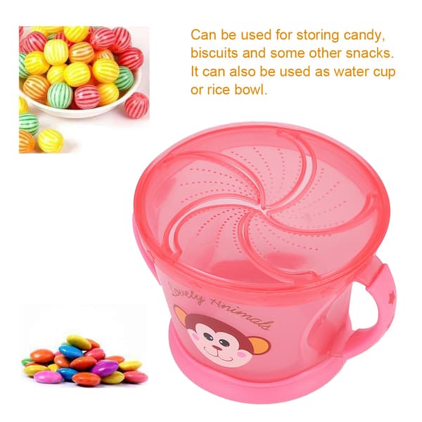 Double Handle Baby Snack Cup Portable Biscuits Candy Assisted Food Container BoxRed