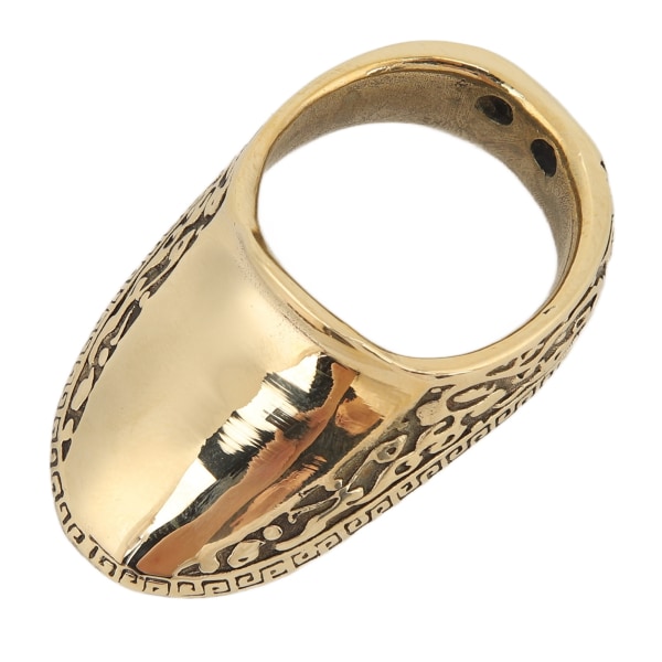Bueskydning Tommelring Håndlavet Gravering Mønster Messing Fingerskydd Tommelbeskytter Ring med Anti-Lost Reb til Udendørs Bueskydning Jagt 18mm