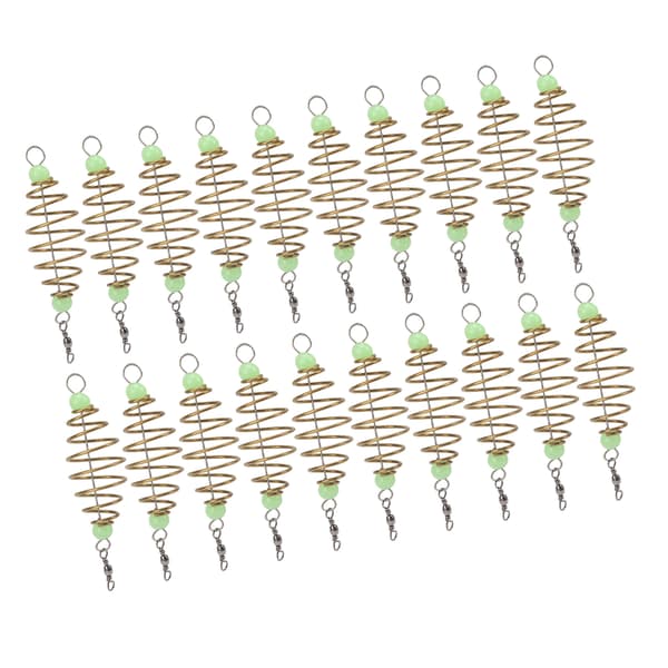 Olivformad fjäderfiskeredskap Bete Kopparlegering Coil Inline Feeder Lockar Bur