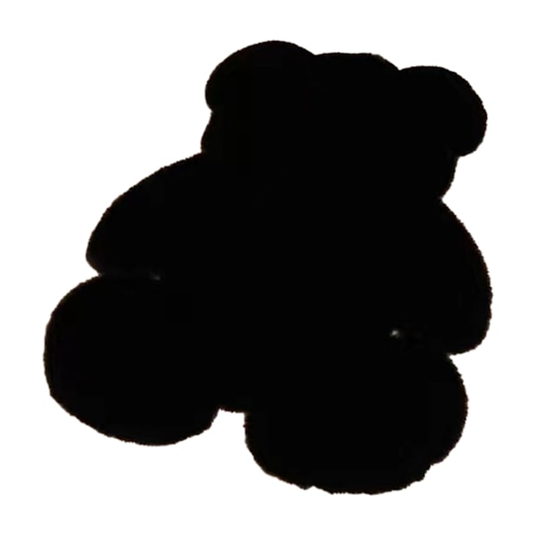 Söt Sovrumsmatta Mjuk Björnformad Shaggy Golvmatta för Barn Tonåring Flickor Rum Golv Vardagsrum Svart 45x60
