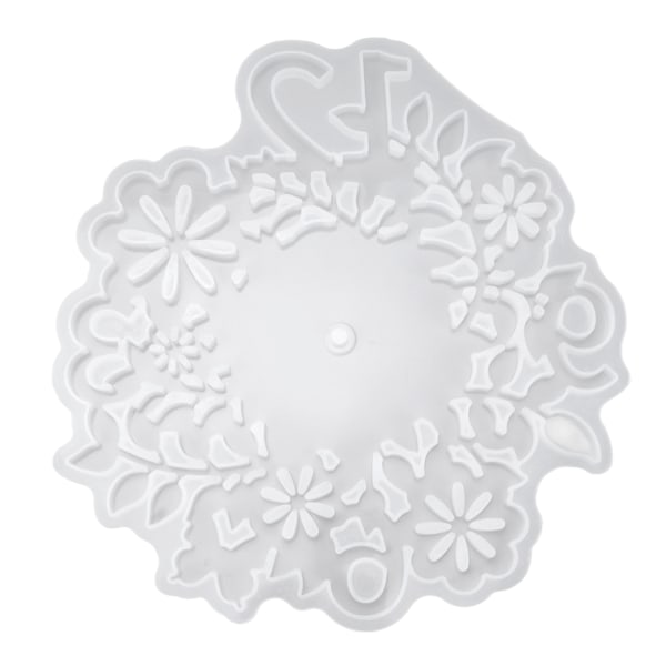Silikonform Blad Blomstermönster Klockurtavla Vit Återanvändbar Resin Form för DIY Hantverk Heminredning Gåva