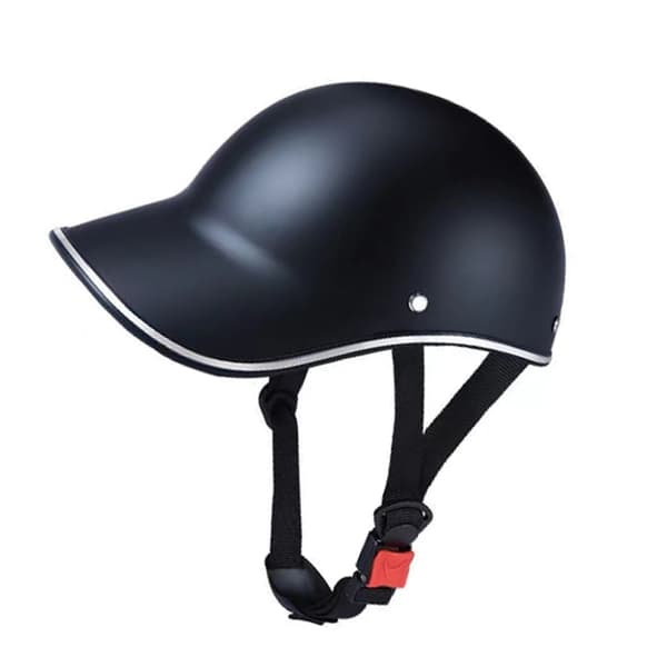 Motorcycle Baseball Style Helmet Breathable Adjustable Lightweight ABS Plastic Black