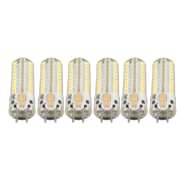 6st GY6.35 LED-lampa 7W AC DC12V 700lm 72 LED-lampor 360 graders LED majslampa för hängande lampor Taklampor Vitt ljus(6000K-6500K)