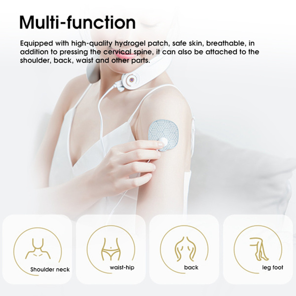 Nackkota Massageapparat Mini Smart konstant temperatur Varm kompress Puls Fysioterapi Instrument Multifunktion Nacke och axel massageapparat Rosa