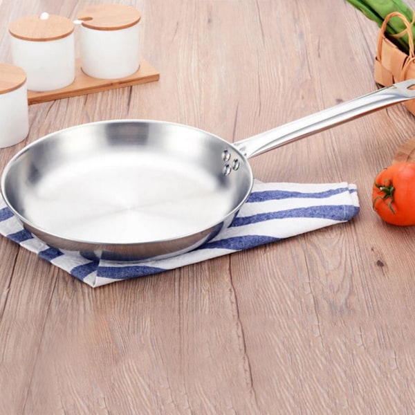 Ekstra tyk rustfrit stål non-stick belægningspande med hjælpehåndtag stegepande og stegepande