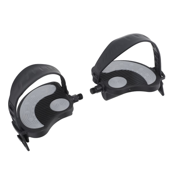 2 stk. motionscykelpedaler med stropper PP PVC rustfrit stål Universal justerbare motionscykelpedaler Clips til hjemmegymnastikcykling