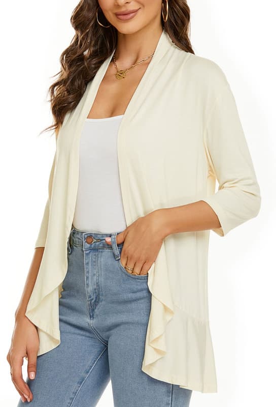 Sommarkofta för kvinnor - Ljus och mjuk beige Beige S