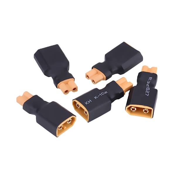 5 st/set RC Drone Connector Adapter Batteriomvandlarkontakt (XT30 hona till XT60 hane)