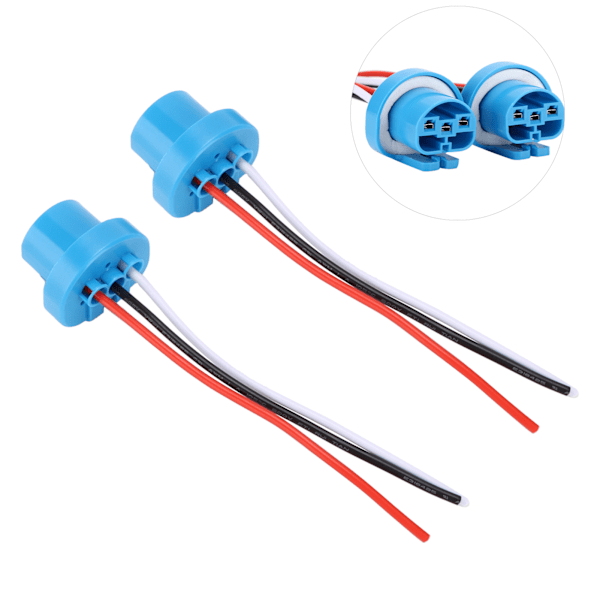 Par 9007 Hunn Socket Hodelykt Tåkelys Universal for 9004 HB1 HB5 Pærer 12V‑24V