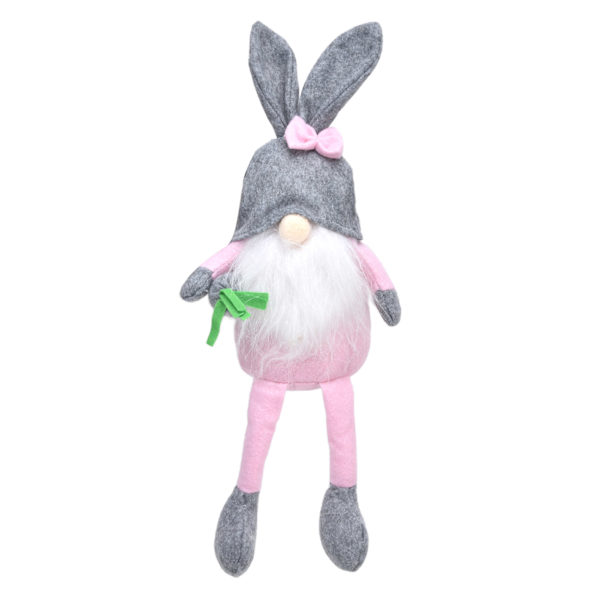 Påskehare Gnome Dukker Blødt stof Lange Ben Sød Ansigtsløs Gnome Ornament til hjemmet Grå Hat