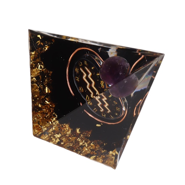 5 cm Orgonitpyramid för positiv energiläkning Kristallpyramidmeditation Orgonitpyramider Chakra Zodiac Energy Generator Vattumannen