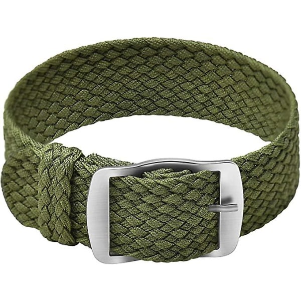 Nylon klokkerem med rustfri stålspenne unisex Army Green 20mm