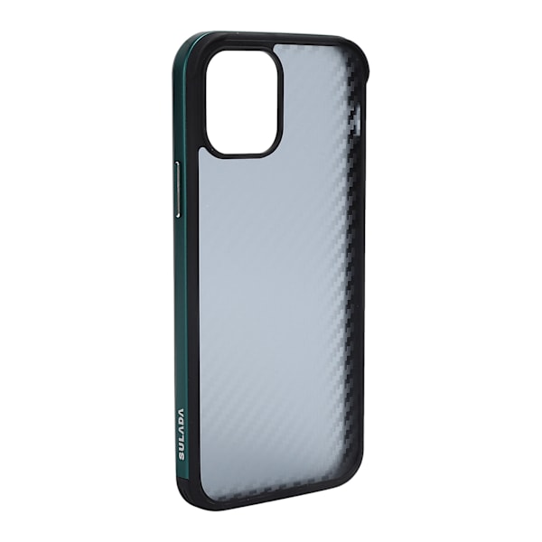SULADA Mobiltelefoncovers Fibertekstur Metalramme Mobiltelefonetui til iPhone 12/12Pro Grøn
