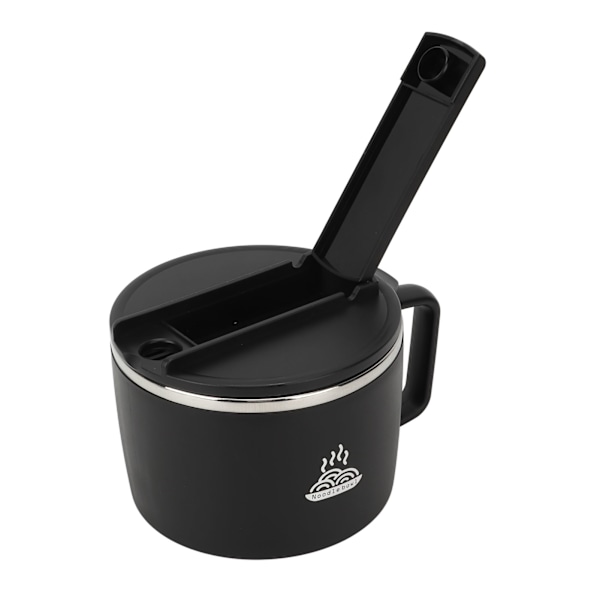Nuddelskål med pinde og Spork 1200ml 304 rustfrit stål Bærbar Ramen Spisekål med låg til kontor