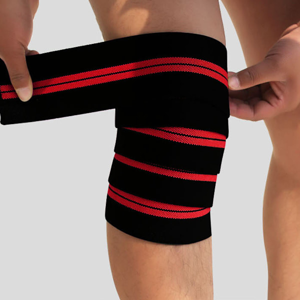 Elastisk handled Knäbandage Brace Wrap Band Utomhussportskydd för tyngdlyftning SquatViktlyftande knäskydd