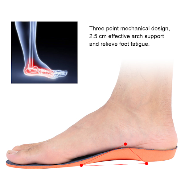 Unisex ortopedisk innersula X/O-form Benkorrigering Platt fotvalvstöd Ortotics Ortopediska padsOrange XS (35-37)