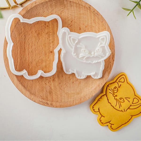 Søde katteformer kiksforme elegante katte mønster kiksestempel kiksform til sød dessertfremstilling Kitten C