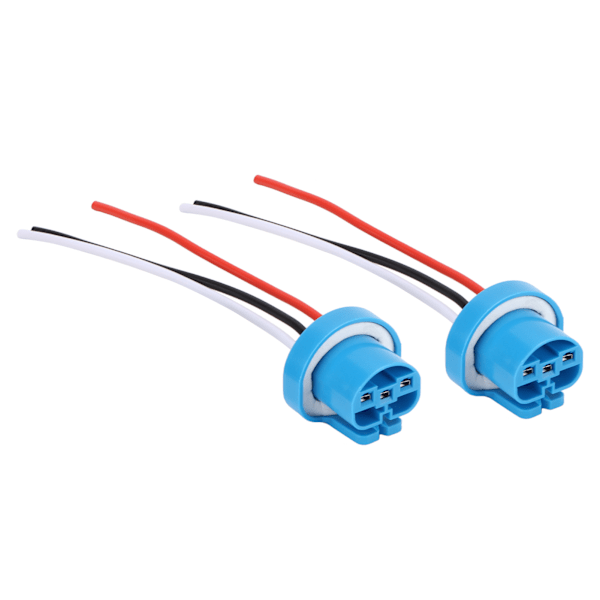 Par 9007 Hunn Socket Hodelykt Tåkelys Universal for 9004 HB1 HB5 Pærer 12V‑24V