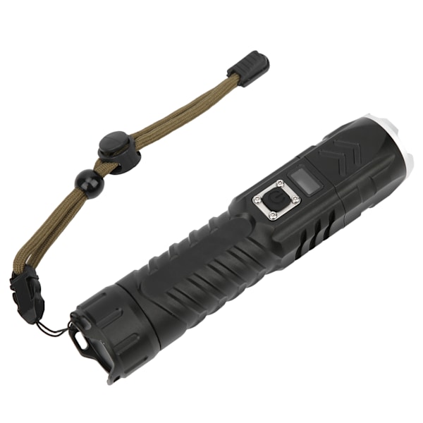 Ultraljusbar utomhusficklampa Zoombar Fokuserande USB Uppladdningsbar Smart Power Display