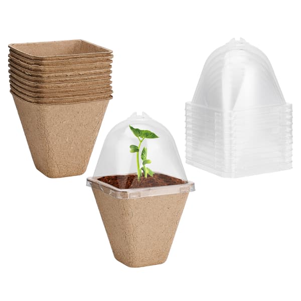 Planting Cup Biodegradable Seedling Pots with Humidity Dome for Nurseries