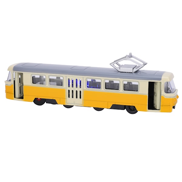1:90 Kid Pull Back Billeksak Barn Legering Simulering Bilmodell Dekoration med lyd og lys (gul)