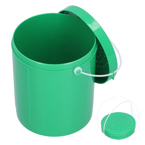 Plastbøtte for agn med ventilasjon, bærbar, for meitemark