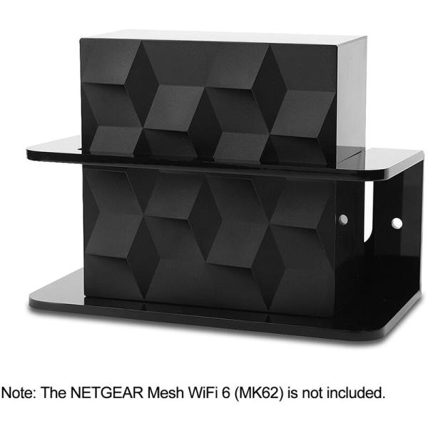 1 pakke akryl veggfestebrakett kompatibel med NETGEAR Mesh WiFi 6 (MK62) Mesh Wifi-stativ, svart, modell: svart 1