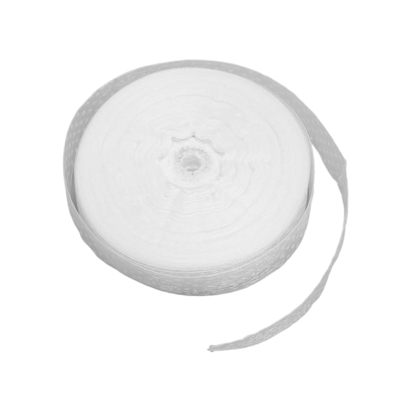 100 Yards 2,5 cm Transparent Chiffongband Prickigt Chiffongsatin för Inslagning Dekorering Bröllop Födelsedag Bukett Girlang Vit