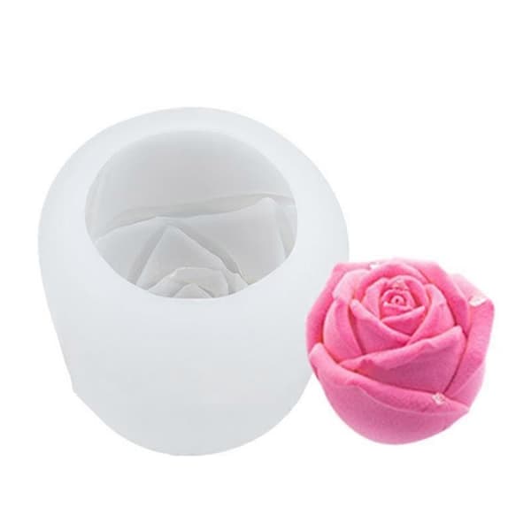 3D Valentinsdag 3D Rose Blomst Silikonform DIY Fondant Sukkerpuddingform [LD]